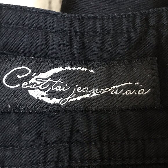 C’est Toi Black Low Rise Cargo Pants Ankle Zipper Junior’s Size 3 - Picture 5 of 12